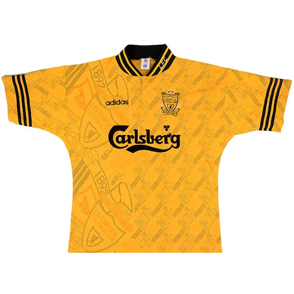 Tailandia Camiseta Liverpool 2ª Kit Retro 1994 1996 Amarillo